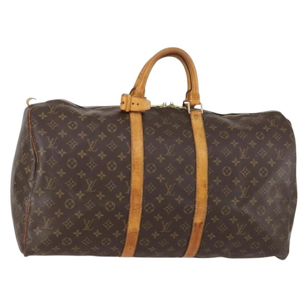 Louis Vuitton Monogram Keepall 55 Travel Bag Brown